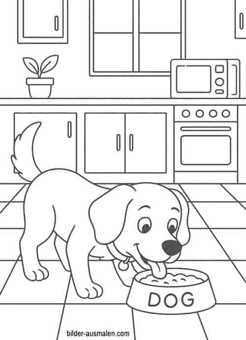 Hund in Küche