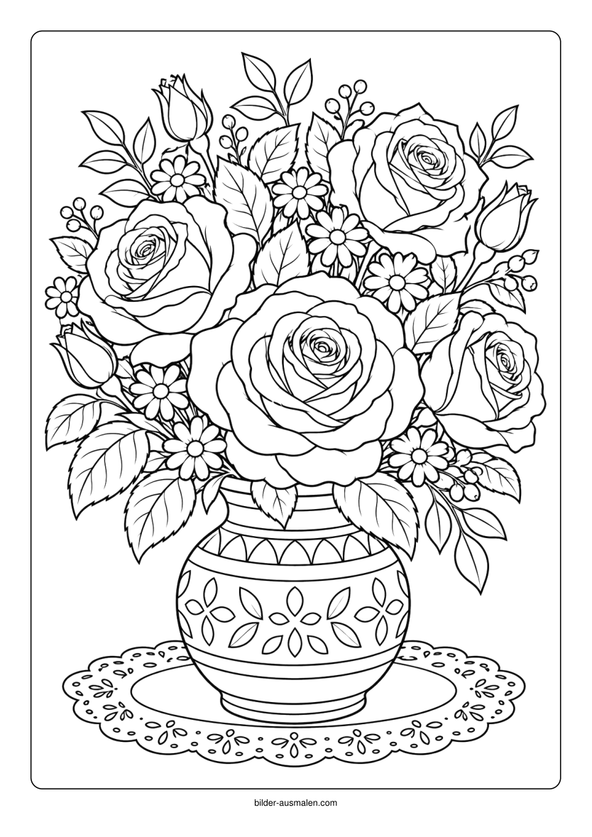 Blumen 7 – Rosenstrauß in Vase