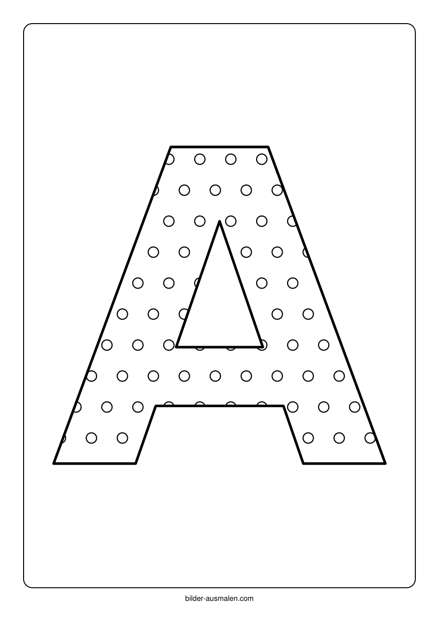 Buchstaben mit Muster: Alphabet A bis Z 3 Buchstabe A – Punkte