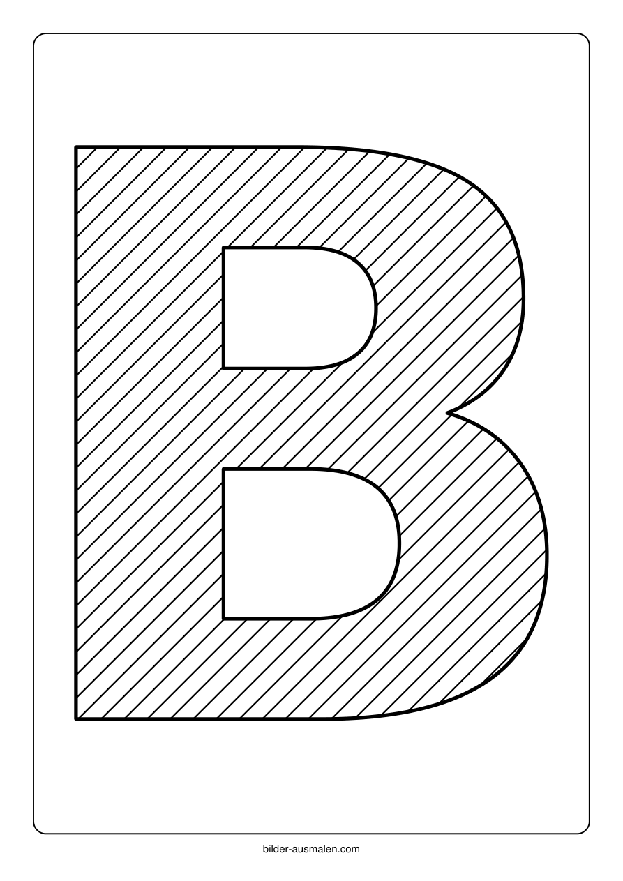 Buchstaben mit Muster: Alphabet A bis Z 4 Buchstabe B – Schrägstreifen