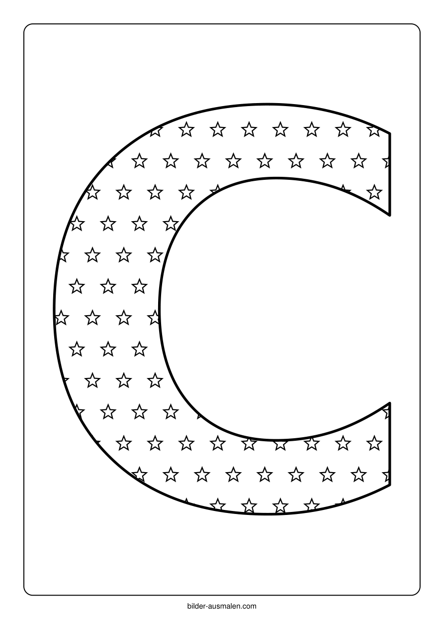 Buchstaben mit Muster: Alphabet A bis Z 5 Buchstabe C – Sterne