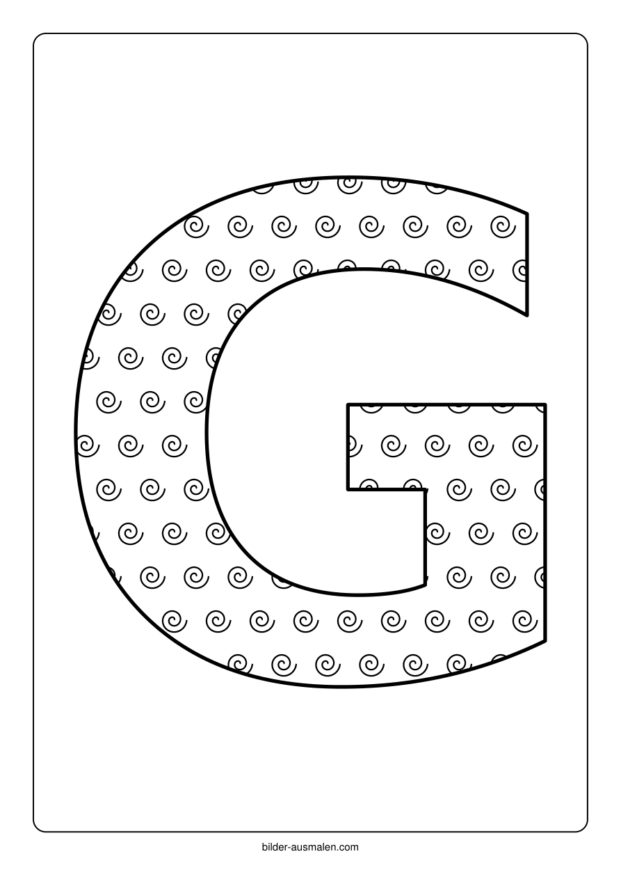 Buchstaben mit Muster: Alphabet A bis Z 9 Buchstabe G – Spiralen