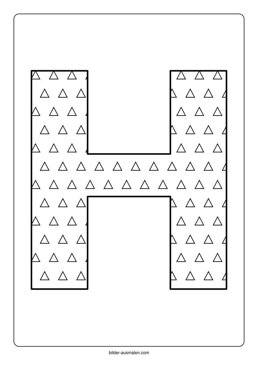 Buchstaben mit Muster: Alphabet A bis Z 10 Buchstabe H – Dreiecke