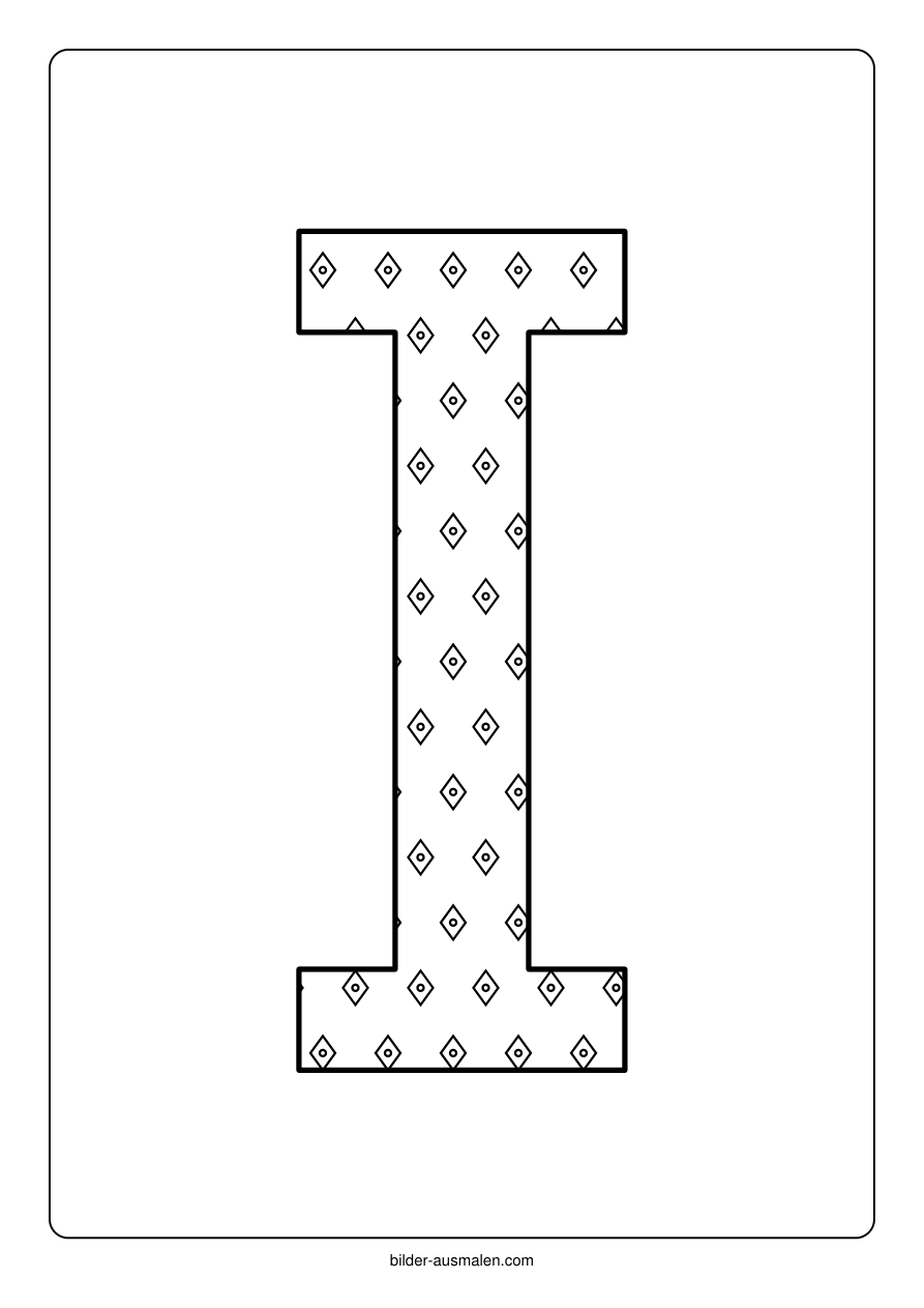 Buchstaben mit Muster: Alphabet A bis Z 11 Buchstabe I – Karos