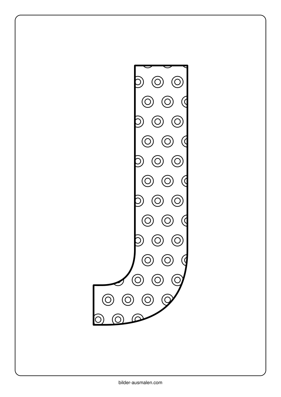 Buchstaben mit Muster: Alphabet A bis Z 12 Buchstabe J – Kreise