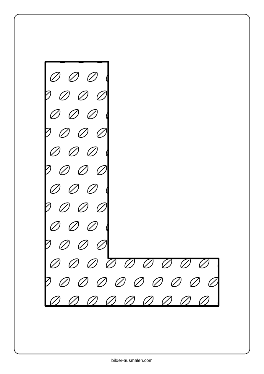 Buchstaben mit Muster: Alphabet A bis Z 14 Buchstabe L – Blätter