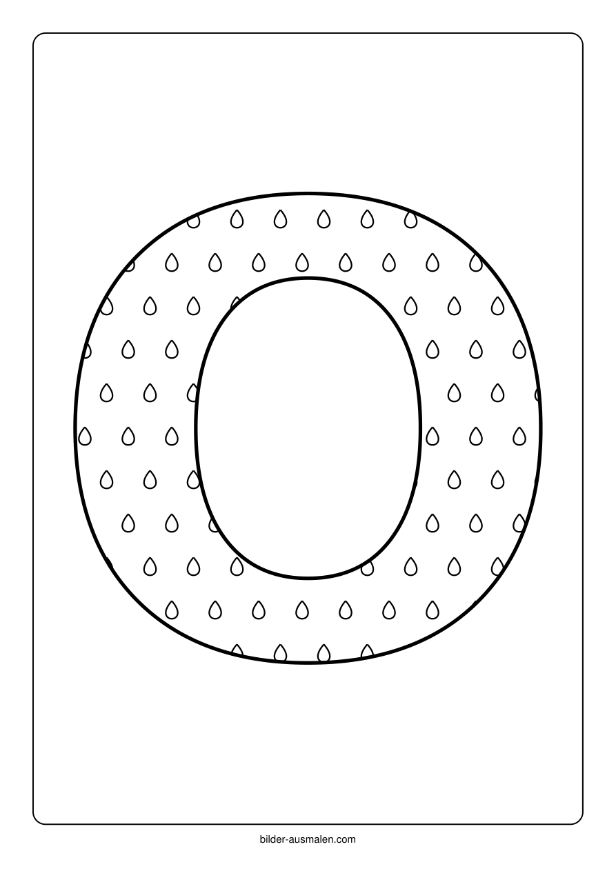 Buchstaben mit Muster: Alphabet A bis Z 17 Buchstabe O – Tropfen
