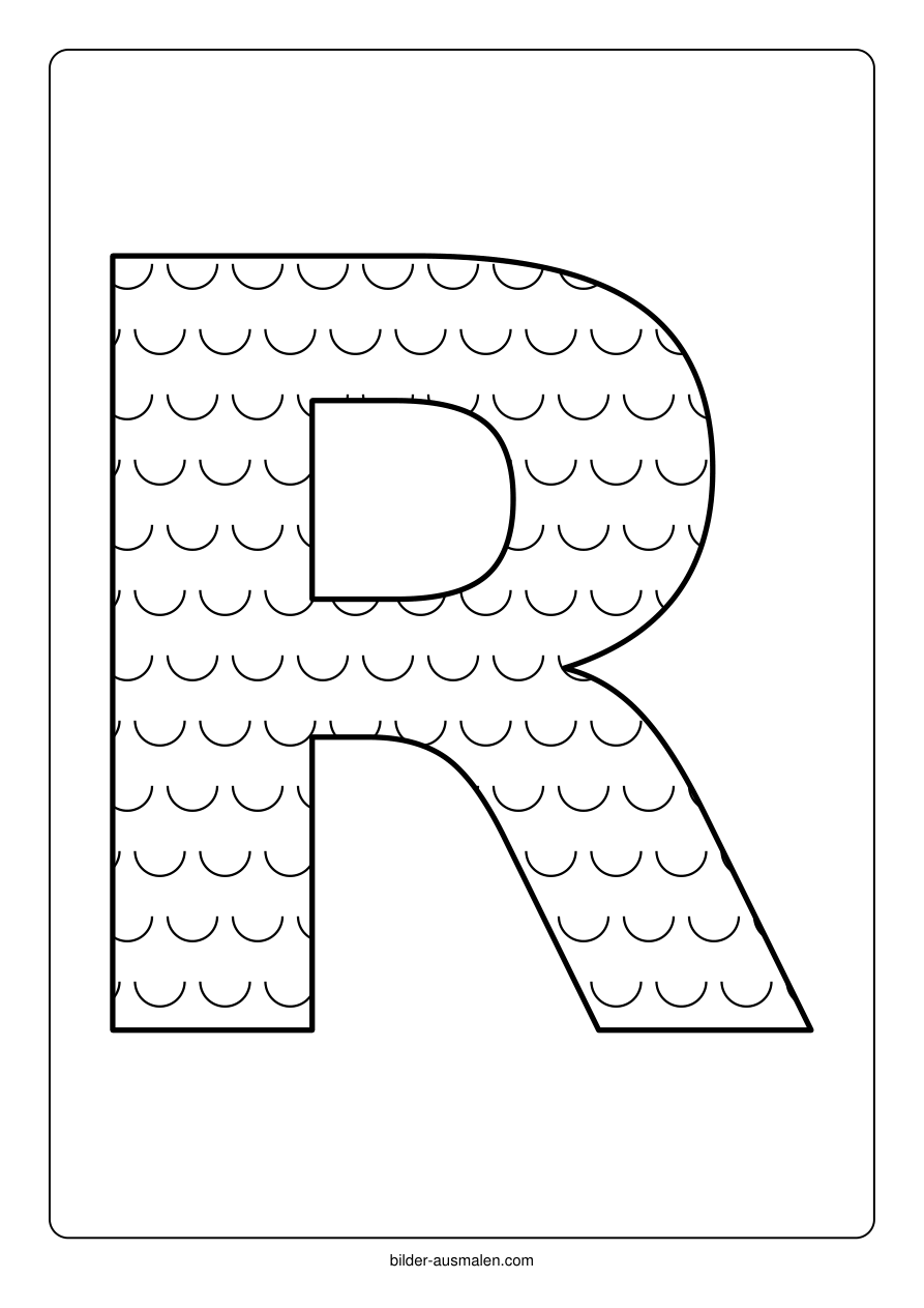 Buchstaben mit Muster: Alphabet A bis Z 21 Buchstabe R – Schuppen