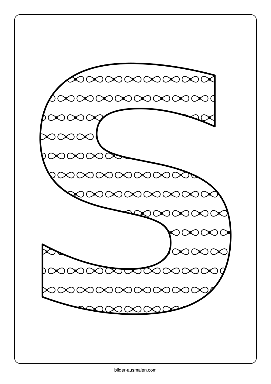 Buchstaben mit Muster: Alphabet A bis Z 22 Buchstabe S – Schleifen