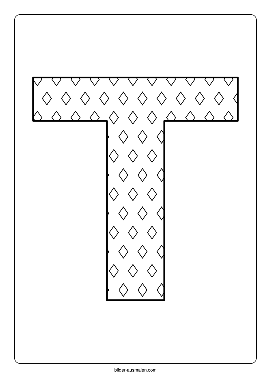Buchstaben mit Muster: Alphabet A bis Z 23 Buchstabe T – Rauten