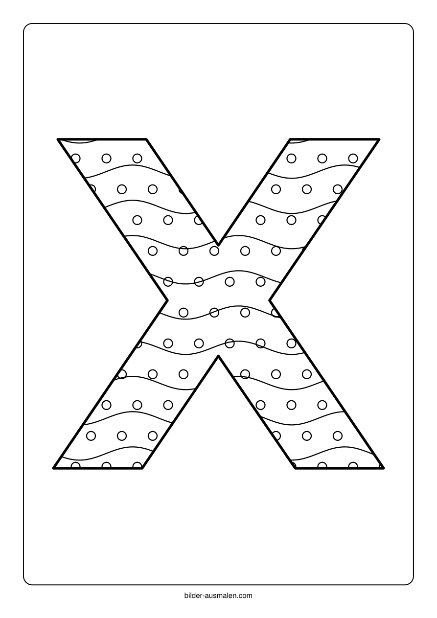 Buchstaben mit Muster: Alphabet A bis Z 27 Buchstabe X – Wellen und Kreise