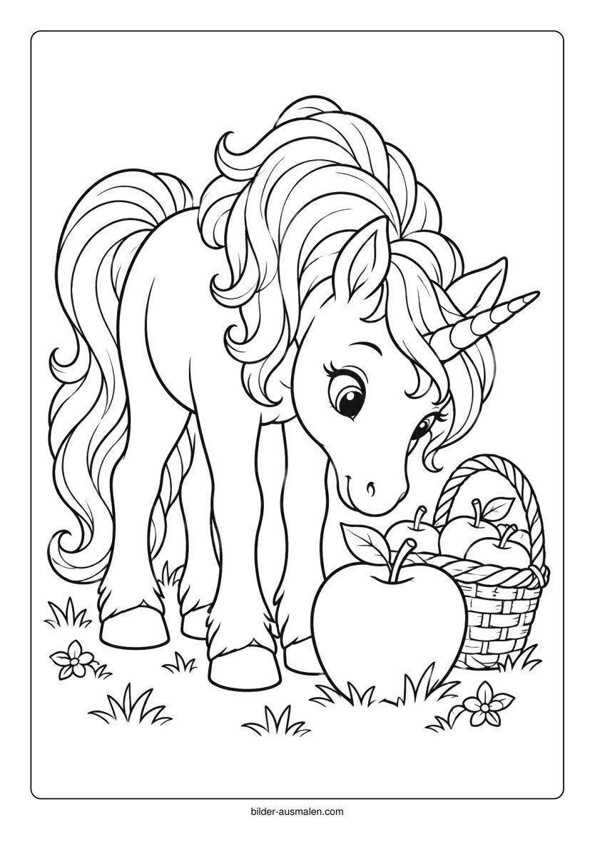 Einhorn mit Apfel