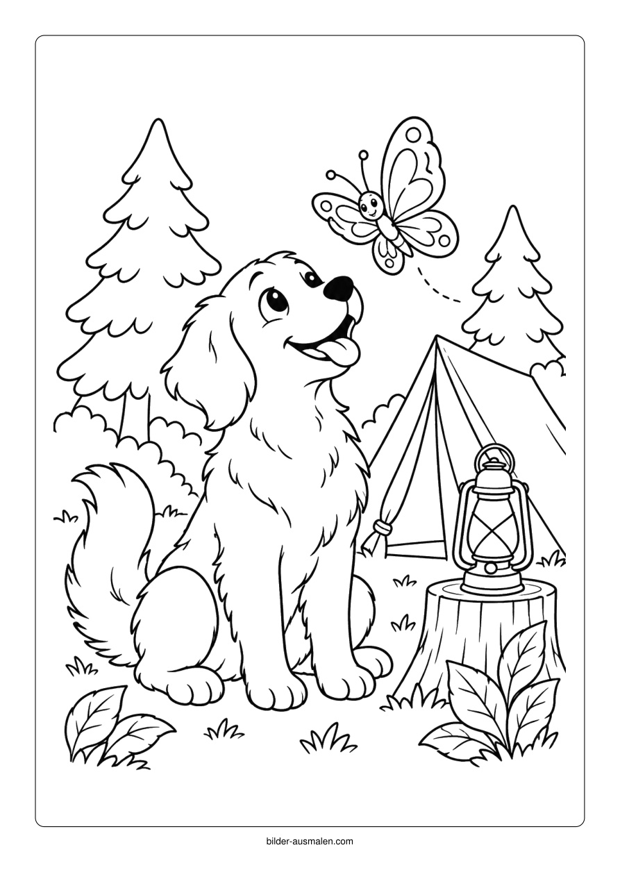Hund beim Camping