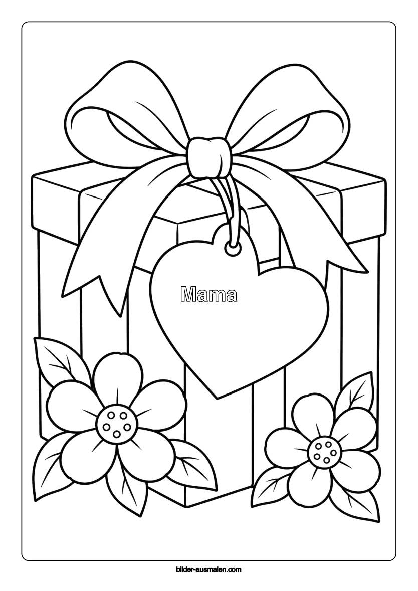 Mama – Geschenk mit Schleife